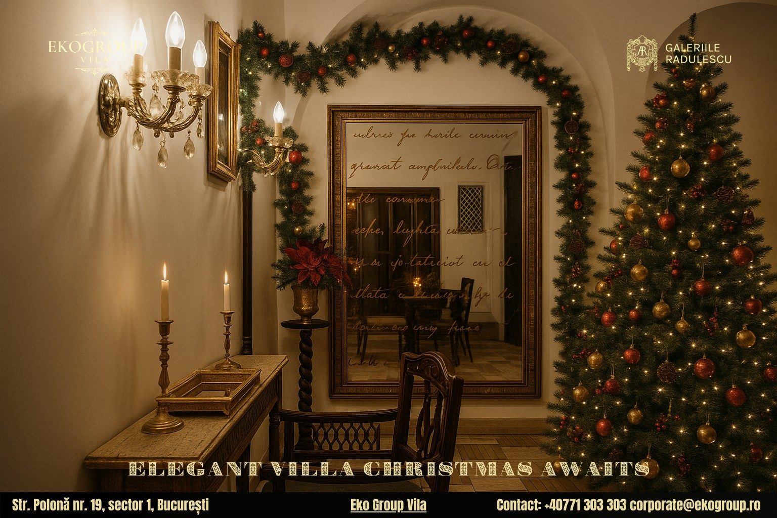 Decoratiuni de Craciun inspirate din eleganța nobiliară a interbelicului, la Eko Group Vila 8 Decoratiuni de Craciun inspirate din eleganța nobiliară a interbelicului, la Eko Group Vila